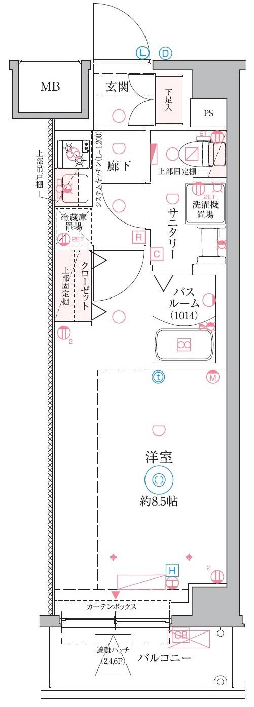 クレヴィスタ戸田(1K/5階)の間取り写真