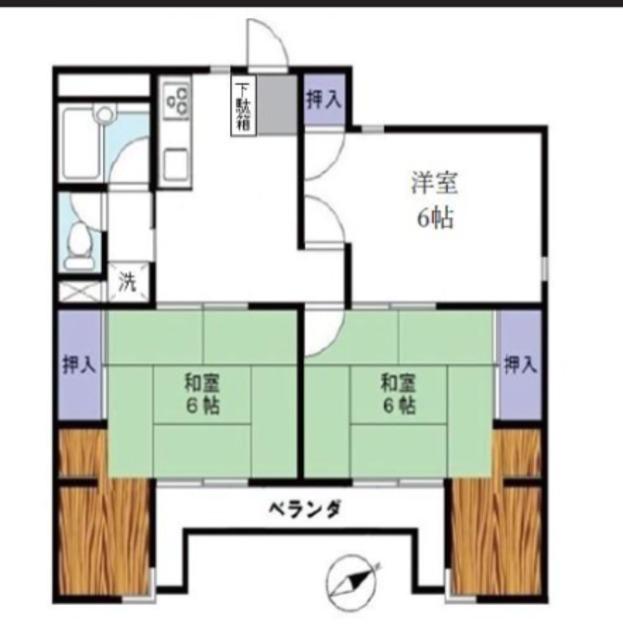 あすかレジデンスAD(3DK/4階)の間取り写真