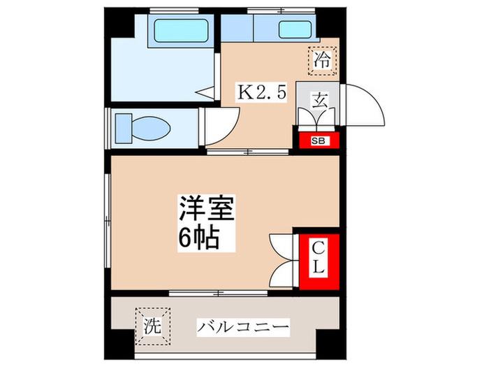 コーポキシ(1K/3階)の間取り写真