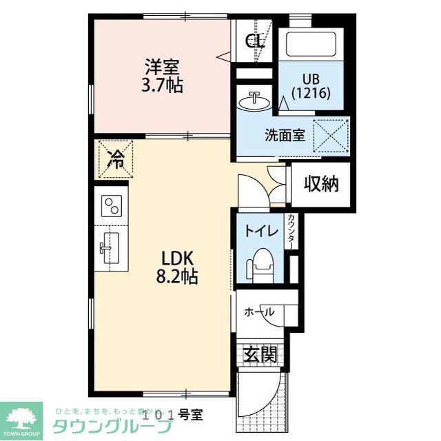 AMOUR PURE(1LDK/1階)の間取り写真