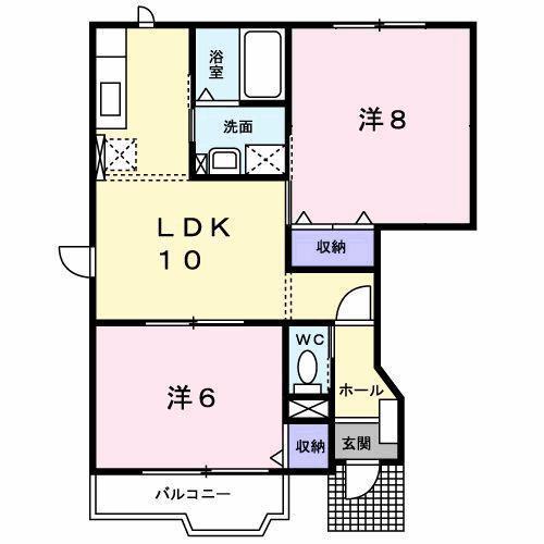 ファミリー(2LDK/1階)の間取り写真