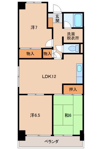 プレミール市駅(3LDK/6階)の間取り写真