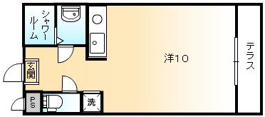 CHATEAU(ワンルーム/2階)の間取り写真