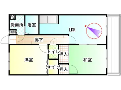 グレイス伊地知(2LDK/1階)の間取り写真
