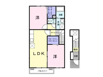 ミルトブリーゼ(2LDK/2階)の間取り写真