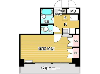 マーズコート(1K/4階)の間取り写真