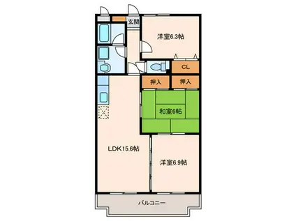エトランゼII(3LDK/4階)の間取り写真