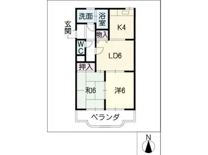 グリーンハイツ新栄(2LDK/2階)の間取り写真