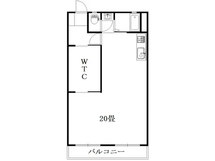 コーポ林第二ビル(ワンルーム/2階)の間取り写真