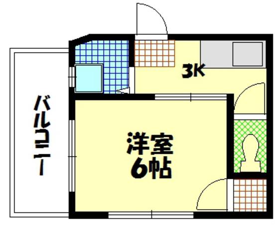 本町ビル(1K/2階)の間取り写真