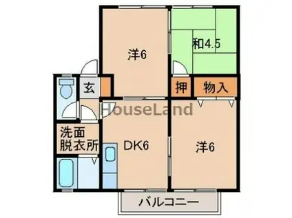 セジュールゆう(3DK/2階)の間取り写真