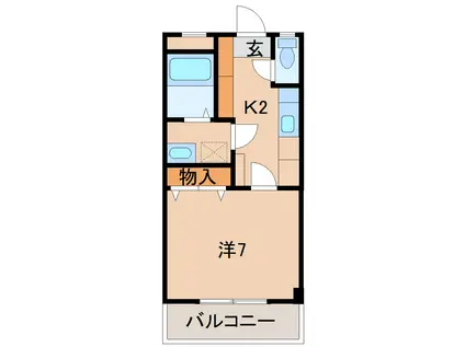 アベニュー屋形(1K/2階)の間取り写真