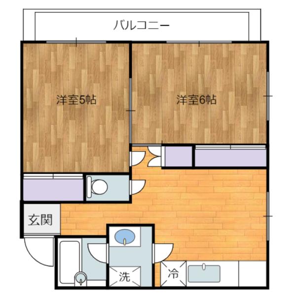 KANAO第5BLD(2DK/3階)の間取り写真