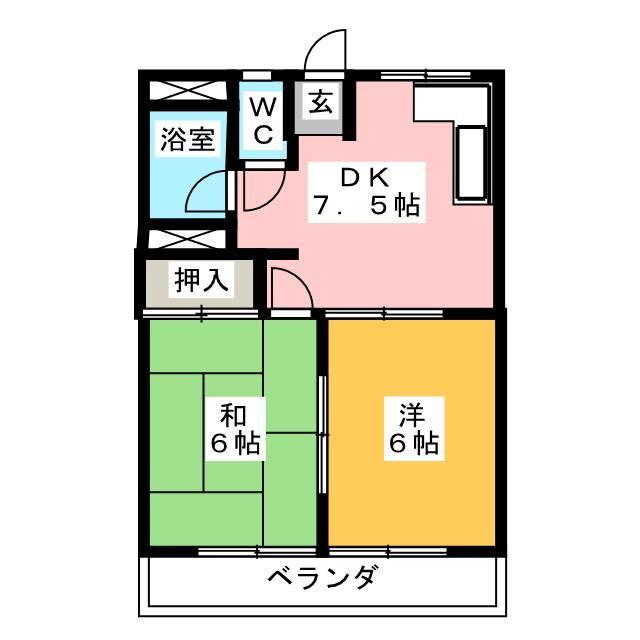 リアライズ穂積I(2DK/3階)の間取り写真