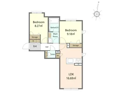 パプリカ(2LDK/1階)の間取り写真
