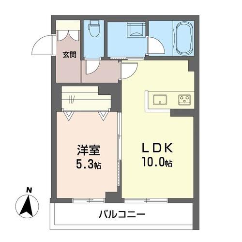 ベアフルート(1LDK/2階)の間取り写真
