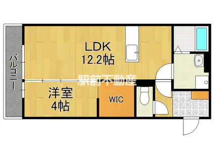 LUSSO V(1LDK/3階)の間取り写真