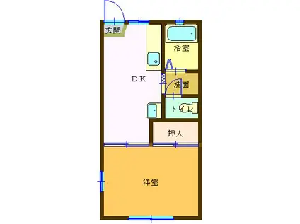 タウニィ21(1DK/1階)の間取り写真