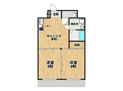 サンハイムつくば(2DK/2階)の間取り写真