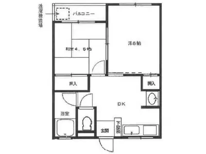 マツヤパークマンション(2DK/3階)の間取り写真