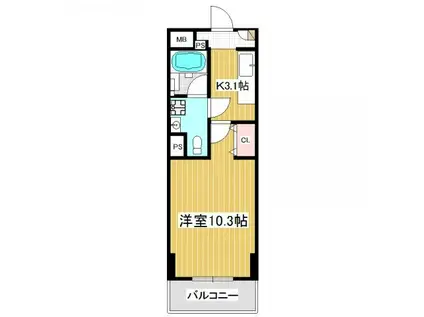 ステーラ・ルーチェ(1K/3階)の間取り写真