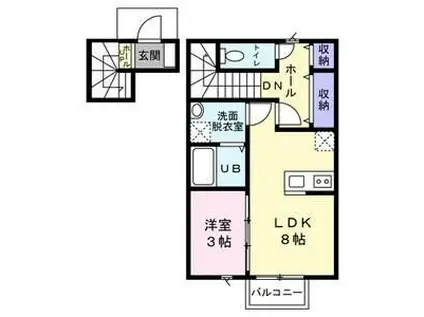 PAMS(1LDK/2階)の間取り写真