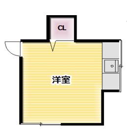 練馬アパートメント(ワンルーム/2階)の間取り写真