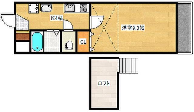 コウゴリヨービル(1K/3階)の間取り写真