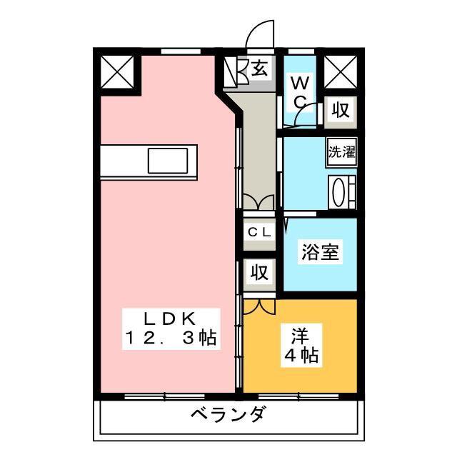 コーポTS1(1LDK/2階)の間取り写真