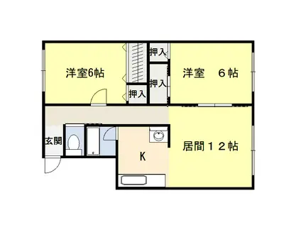 ハイツササキ(2LDK/2階)の間取り写真