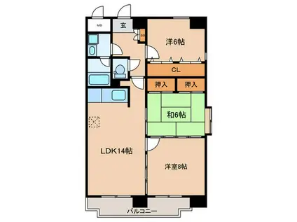 第2小林ビル(3LDK/3階)の間取り写真