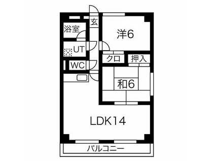 アピオン(2LDK/3階)の間取り写真