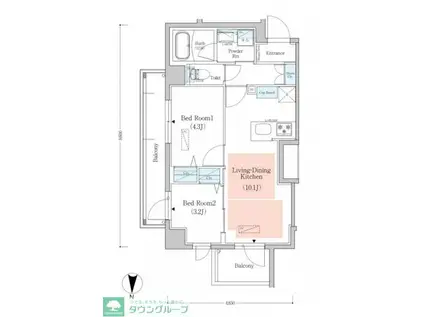 アーバネックス南品川II(2LDK/2階)の間取り写真