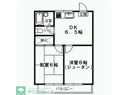 第5松浦コーポ(2DK/2階)の間取り写真