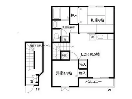 ベリエ・セゾンA(2LDK/2階)の間取り写真