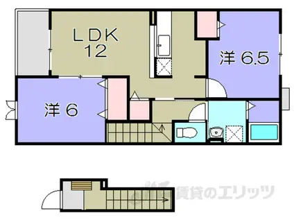 ネオ・ユニゾンI(2LDK/2階)の間取り写真