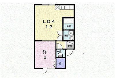 リックヴィール(1LDK/1階)の間取り写真