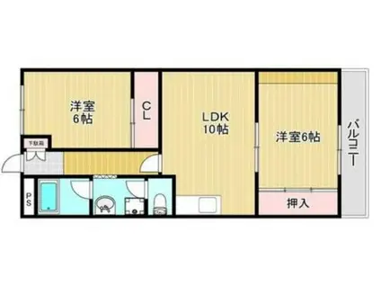 サンヒルズ光明池(2LDK/3階)の間取り写真