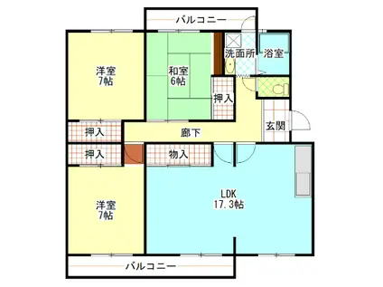 コーポコトブキ(3LDK/2階)の間取り写真