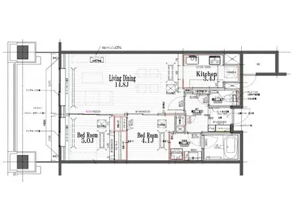 DAIWA リバーゲートレジデンス 南ウイング(2LDK/5階)の間取り写真
