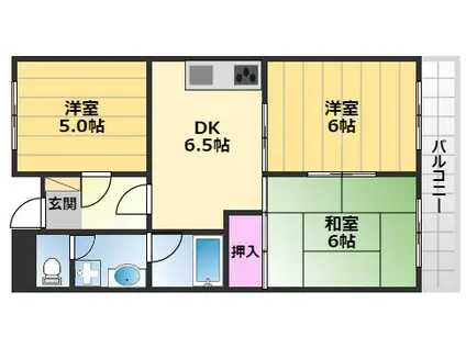 ベルトピア忠岡北B棟(3DK/3階)の間取り写真