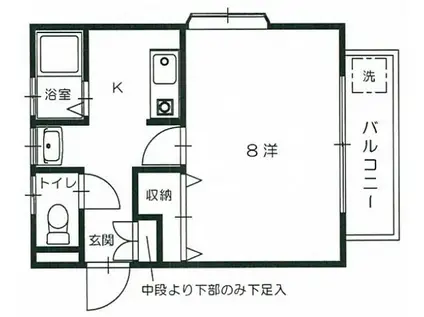 サファイアハイツ(1K/2階)の間取り写真