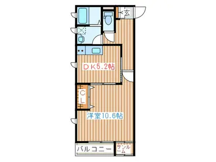 MOMO KAMISUGI(1DK/1階)の間取り写真