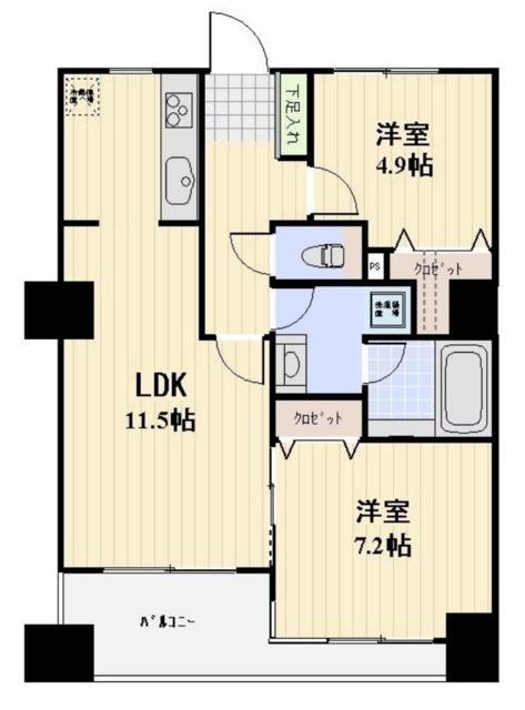 パークテラス恵比寿(2LDK/8階)の間取り写真