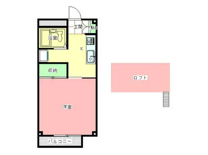 ツインズ24(1K/2階)の間取り写真