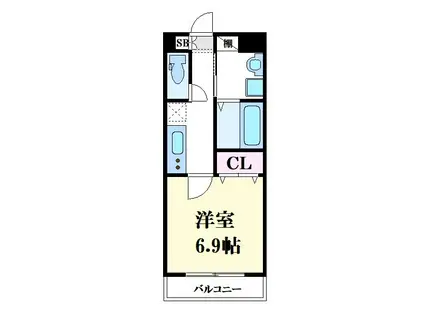 MISTRAL千代田町(1K/2階)の間取り写真