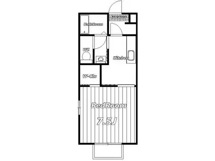 サンクジョワ(1K/1階)の間取り写真