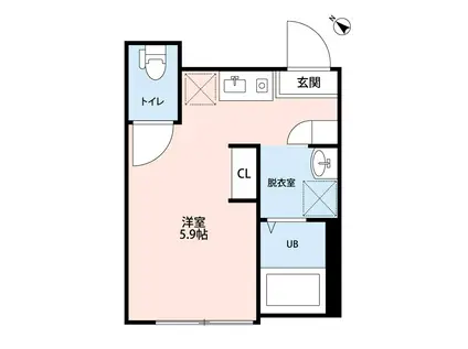 ホワイトパレット品川二葉I(ワンルーム/2階)の間取り写真