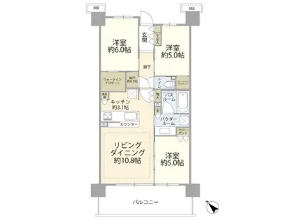 シティテラス柏(3LDK/3階)の間取り写真