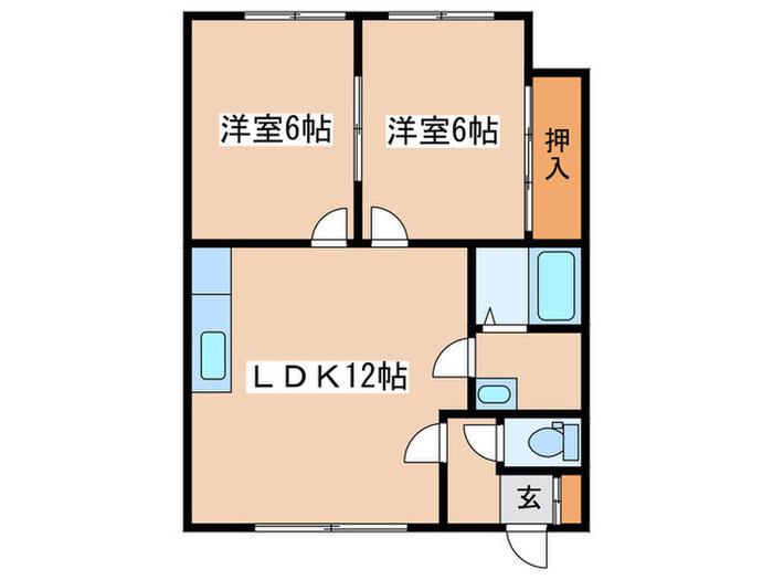 コーポ丸正(2LDK/2階)の間取り写真